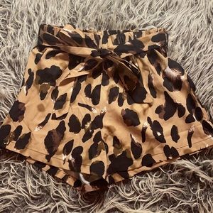 SHEIN Animal Print High Waisted Shorts